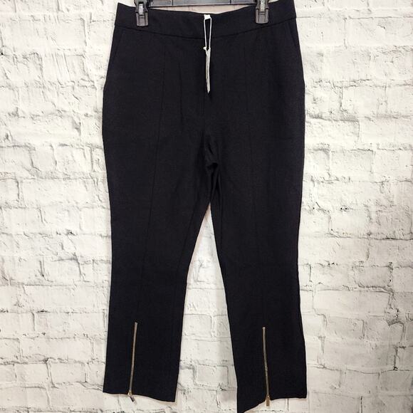Derek Lam zipper split hem pants Sz 10 black ankle casual A38C - Picture 2 of 5
